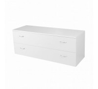 CBDR Эконом-тумба с двумя ящиками с ручками, 1200х400х455Н мм, ЛДСП, цвет белый