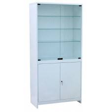 Шкаф 2-ух створчатый стекло/металл ШМС-2-Р с регулируемыми опорами