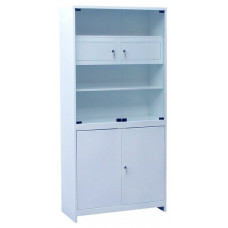 Шкаф 2-ух створчатый стекло/металл ШМС-2-Т-Р с трейзером с регулируемыми опорами