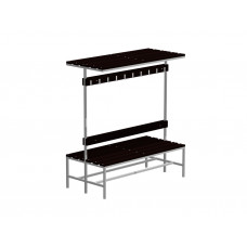 Скамья гардеробная двусторонняя с вешалкой и полкой под головные уборы С-2000 Липа