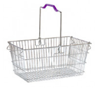 Корзина покупателя 20л хром 1 ручка зеленая Shols 0350