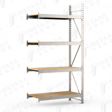 SGR-V-Zn-ДСП 1284-2.5 ДС стеллаж оцинкованный до 500 кг на ярус ДСП полка