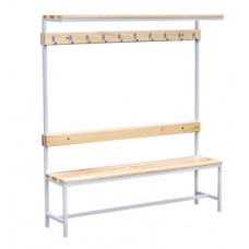 Скамья односторонняя с полкой для головных уборов