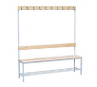 Скамья односторонняя с полкой для обуви