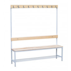 Скамья односторонняя с полкой для обуви