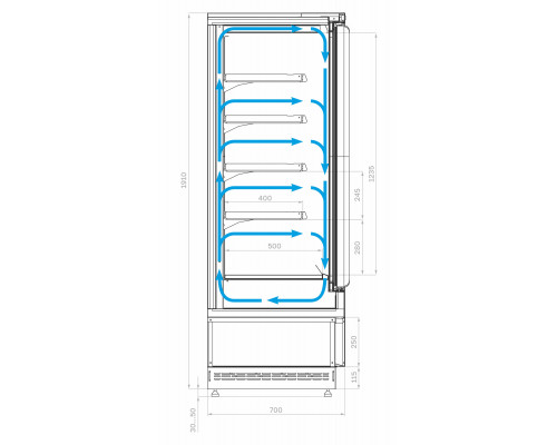 Горка морозильная Carboma FC 20-07 VL 1,0-1 0300 Standart (фронт X5L) версия 2.0 0430
