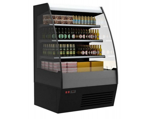 Холодильная горка гастрономическая Carboma F16-08 VM 1,3-2 0020 стеклопакет (Carboma 1600/875 ВХСп-1,3) (9005 цвет черный)