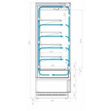 Холодильная горка гастрономическая Carboma FC20-07 VM 0,7-2 0300 версия 2.0 (9006-9005)