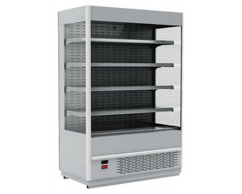 Холодильная горка гастрономическая Carboma FC20-07 VM 0,7-2 (ночная шторка, 9006-9005 цвет серо-черный)