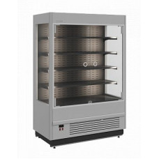 Холодильная горка гастрономическая Carboma FC20-07 VM 1,0-1 Light (фронт X0, 9006-9005 цвет серо-черный)