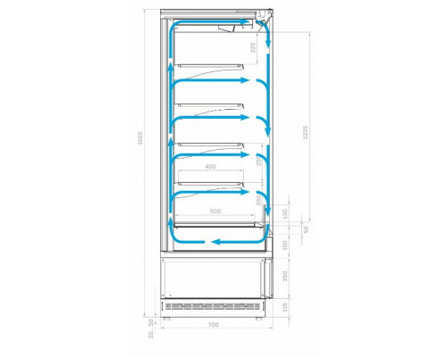 Холодильная горка гастрономическая Carboma FC20-07 VM 1,9-2 0300 версия 2.0 (9006-9005)