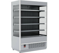 Холодильная горка гастрономическая Carboma FC20-08 VM 1,3-2 (Carboma Cube 1930/875 ВХСп-1,3) (9006-9005 цвет серо-черный)