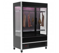 Холодильная горка мясная Carboma FC20-08 VV 0,7-3 X7 (распашные двери структурный стеклопакет) (9005 цвет черный)
