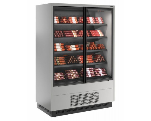 Холодильная горка универсальная Carboma FC20-07 VV 1,0-1 0300 Standart фронт X1 бок металл версия 2.0 (9006-9005)