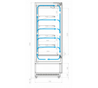 Холодильная горка универсальная Carboma FC20-07 VV 2,5-1 Standart фронт X1 версия 2.0 (9006-9005)