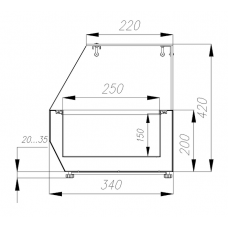 Холодильная витрина для ингредиентов Carboma A30 SM 1,6-G (VT3v-G (GN1/4))