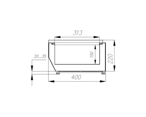 Холодильная витрина для ингредиентов Carboma IDO (A40) SM 1,2 (VT2-G (GN1/3))