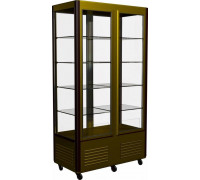 Шкаф кондитерский Carboma D4 VM 800-1 (R800C Сarboma Люкс) (0109-0102 (коричн-золот) 2 дв,стекл полк)