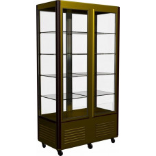 Шкаф кондитерский Carboma D4 VM 800-1 (R800C Сarboma Люкс) (0109-0102 (коричн-золот) 4 дв,стекл полк)