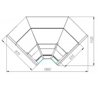 Витрина холодильная Carboma GC95 VM-6 (ВХСу-2 внутренний 90 Carboma GC95) (0011-9003 боковины серые, декор белый)