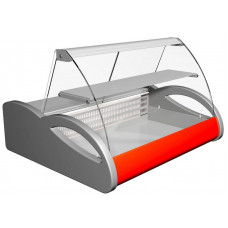 Витрина холодильная настольная Carboma A87 SM 1,5-1 (ВХС-1,5 Арго) (ВХС-1,5 Арго 0011-3020 (бок сер, декор красн))