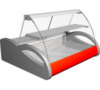 Витрина холодильная настольная Carboma A87 SV 1,5-1 (ВХСн-1,5 Арго) (ВХСн-1,5 Арго 0011-3020 (бок сер,декор красн))