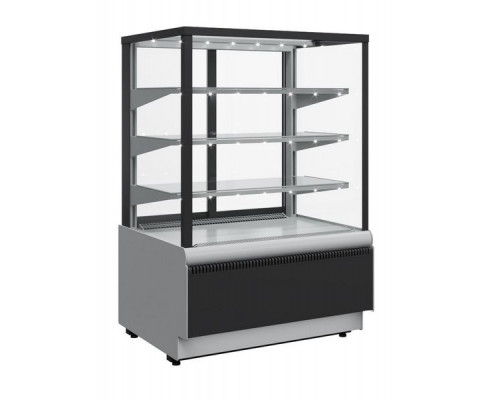 Витрина кондитерская Carboma KC70 VV 0,6-1 9006-9005 Standart (ВХСв-0,6д Carboma Cube Люкс Техно)