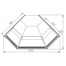 Витрина нейтральная Carboma KC95 N-5 (1008 темный дуб внешний угол 90)