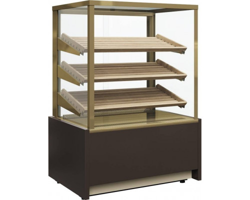 Витрина нейтральная напольная Carboma KC70 N 1,3-1 Light Bread 9006-9005 (со стеклом)