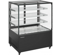 Витрина нейтральная напольная Carboma KC71-130 N 1,2-1 (9005)