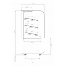 Витрина нейтральная напольная Carboma KR70 N 0,9-1 Light Bread (9005)