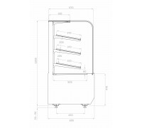 Витрина нейтральная напольная Carboma KR70 N 1,3-1 Light Bread (9005)